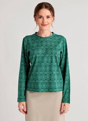 T-shirt manches longues manches longues vert BLUTSGESCHWISTER femme