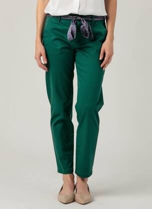 Pantalon chino tissage popeline taille normale vert FREEMAN T.PORTER femme