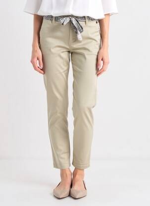 Pantalon chino tissage popeline taille normale beige FREEMAN T.PORTER femme