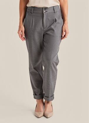 Pantalon chino fermeture zippée sous rabat boutonné taille normale bleu STREET ONE femme