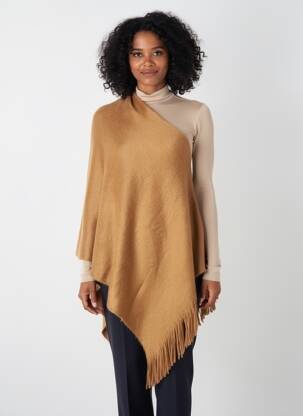 Poncho col v marron MOLLY BRACKEN femme
