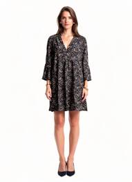 Robe courte manches longues manches longues noir GRACE & MILA femme