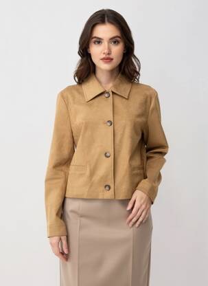Veste casual coupe droite beige GRACE & MILA femme
