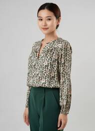 Blouse tissage popeline manches longues vert LOLA ESPELETA femme