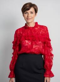 Blouse col rond manches longues rouge ANGE femme