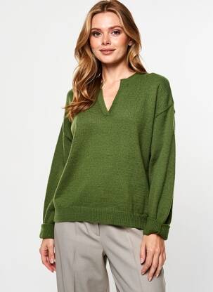 Pull coupe droite manches longues vert LOLA ESPELETA femme