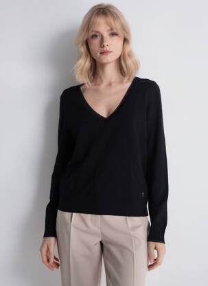Pull coupe cintrée manches longues noir FREEMAN T.PORTER femme