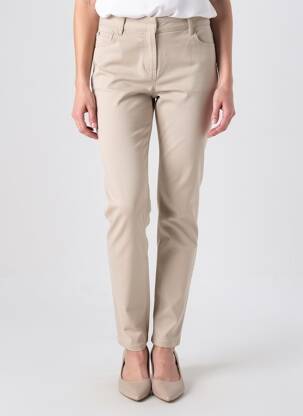 Pantalon slim taille élastique taille normale beige STARK femme