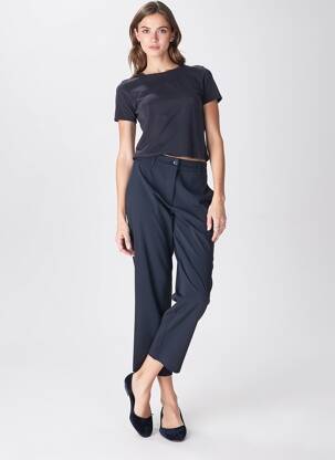 Pantalon chino fermeture zippée sous rabat boutonné taille normale bleu STARK femme