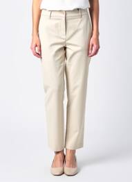 Pantalon chino fermeture zippée sous rabat boutonné taille normale beige STARK femme