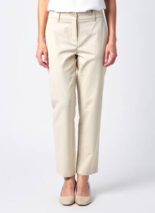 Pantalon chino fermeture zippée sous rabat boutonné taille normale beige STARK femme