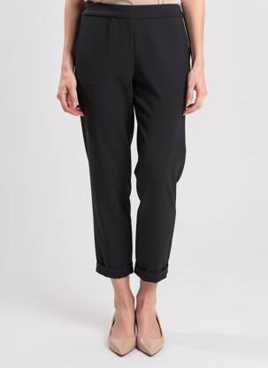 Pantalon 7/8 stretch taille normale noir QUATRE VINGT JOURS femme