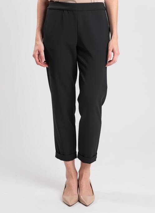 Pantalon 7/8 stretch taille normale noir QUATRE VINGT JOURS femme