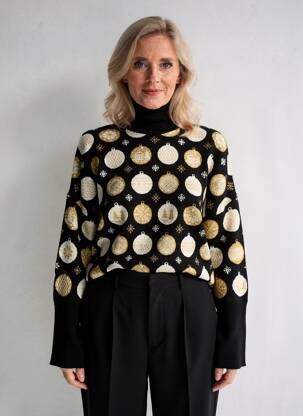 Pull col roulé resserrée sur le bas manches longues noir DEVERNOIS femme