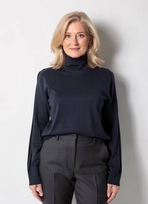 Pull col roulé coupe cintrée manches longues noir GERRY WEBER femme