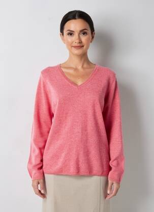 Pull coupe droite manches longues rose ESTHEME femme