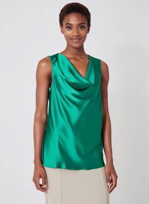 Top sans manche sans manche vert JOSEPH RIBKOFF femme