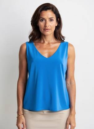 Top stretch sans manche bleu clair JOSEPH RIBKOFF femme