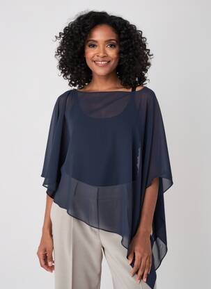 Poncho bleu JOSEPH RIBKOFF femme