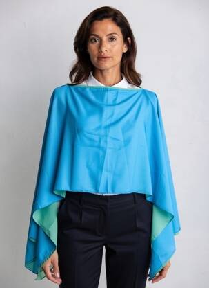 Poncho bleu DIANA GALLESI femme