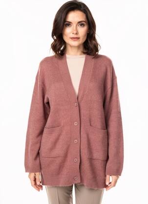 Gilet manches longues coupe cintrée rose ESTHEME femme