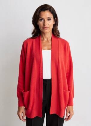Gilet manches longues stretch rouge ESTHEME femme