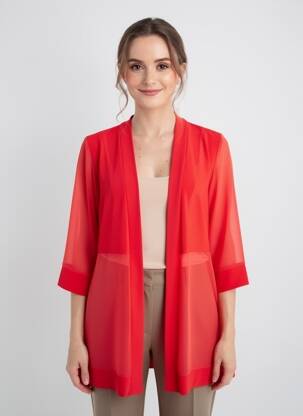 Veste chic col v rouge JOSEPH RIBKOFF femme