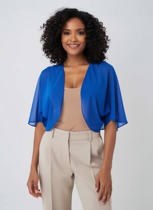 Boléro manches courtes bleu JOSEPH RIBKOFF femme