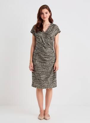 Robe mi-longue manches courtes manches courtes vert JOSEPH RIBKOFF femme