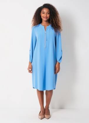 Robe courte manches 3/4 manches 3/4 bleu JOSEPH RIBKOFF femme