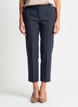 Pantalon 7/8 tissage popeline taille normale bleu BASLER femme