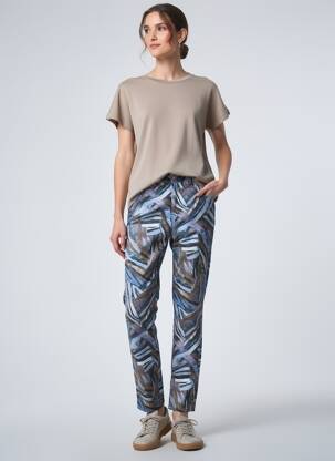Pantalon slim tissage popeline taille normale bleu GARDEUR femme