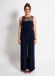 Combi-pantalon fermeture zippée au dos sans manche bleu JOSEPH RIBKOFF femme