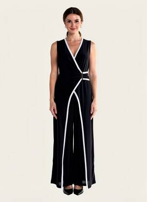 Combi-pantalon fermeture zippée au dos sans manche noir JOSEPH RIBKOFF femme