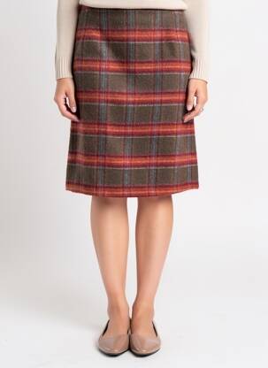 Jupe mi-longue taille à pinces orange GARDEUR femme