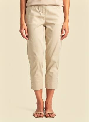 Pantacourt taille élastique taille normale beige ADELINA BY SCHEITER femme