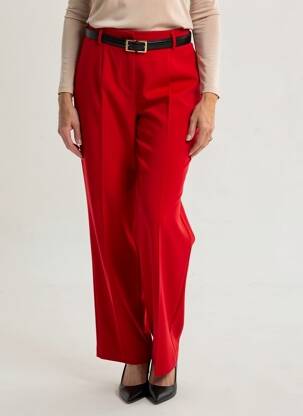 Pantalon droit stretch taille normale rouge JOSEPH RIBKOFF femme