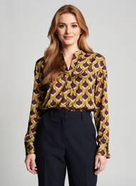 Blouse tissage popeline manches longues jaune STORIATIPIC femme