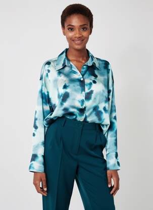 Chemisier coupe fluide manches longues bleu A/W WOMAN femme