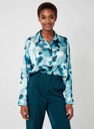 Chemisier coupe fluide manches longues bleu A/W WOMAN femme