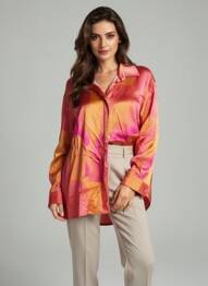 Chemisier coupe fluide manches longues orange FÊTE IMPÉRIALE femme