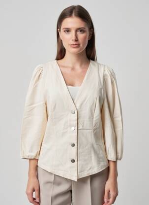 Veste casual coupe cintrée beige FÊTE IMPÉRIALE femme