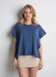 T-shirt stretch manches courtes bleu VICBEE femme