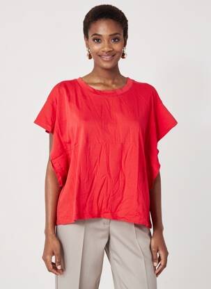 T-shirt stretch manches courtes rouge VICBEE femme