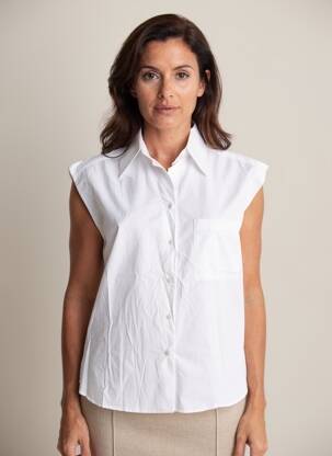 Chemisier manches courtes manches courtes blanc SEVENTY femme