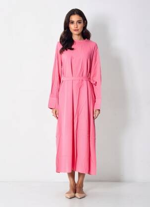 Robe longue manches longues manches longues rose SEVENTY femme