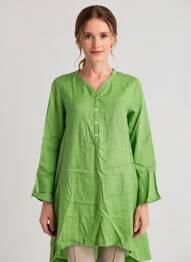 Tunique manches longues poignets évasés vert HARIS COTTON femme