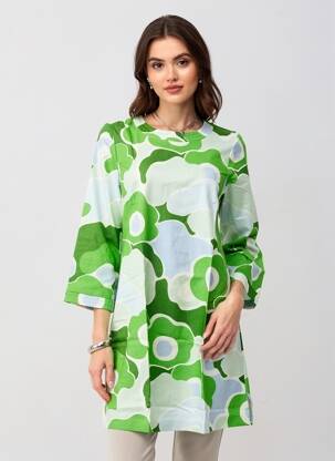 Robe courte manches 3/4 manches 3/4 vert TARA JARMON femme
