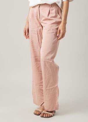 Pantalon droit taille élastique rose IVI femme