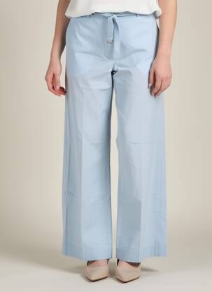 Pantalon flare fermeture zippée sous rabat avec crochet bleu SEVENTY femme